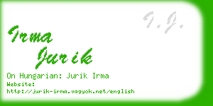 irma jurik business card